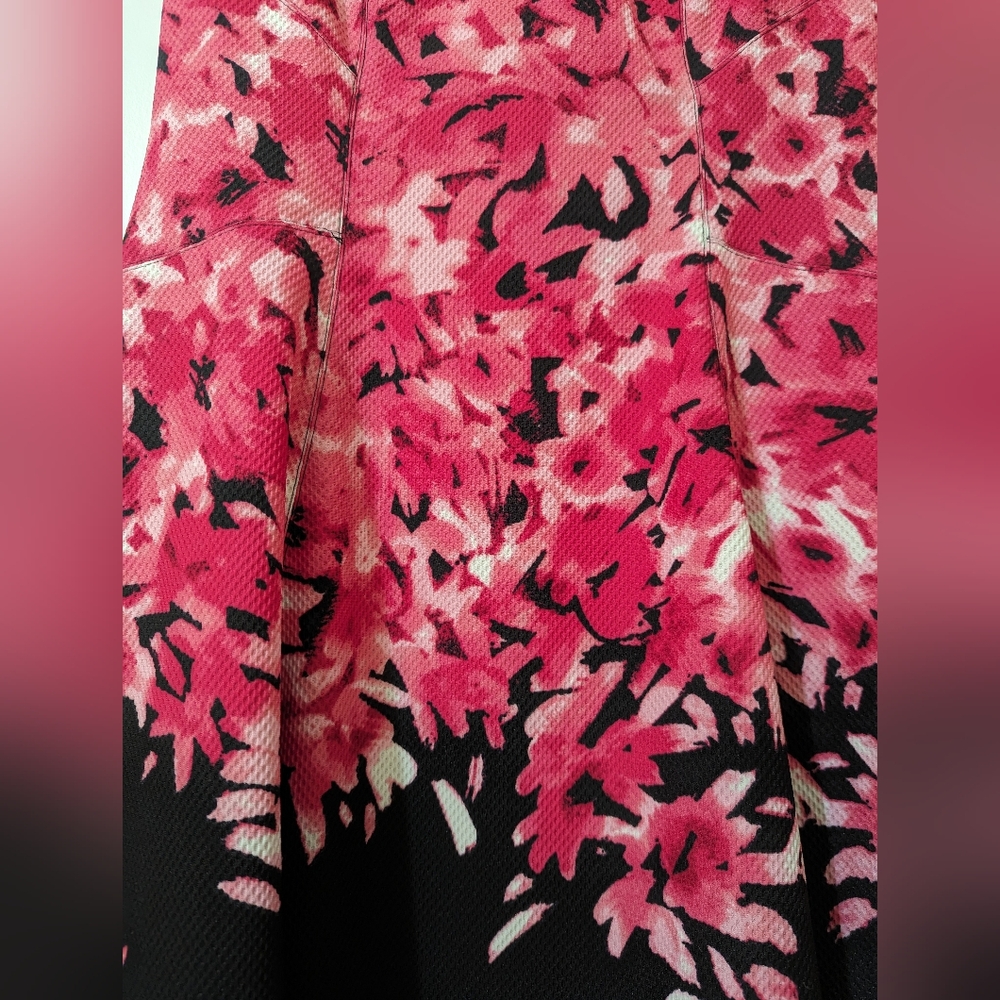 Pink and black flora Peter Nygard dress size 8 - Picture 3 of 6